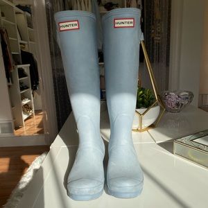 Baby blue Hunter Rain Boots